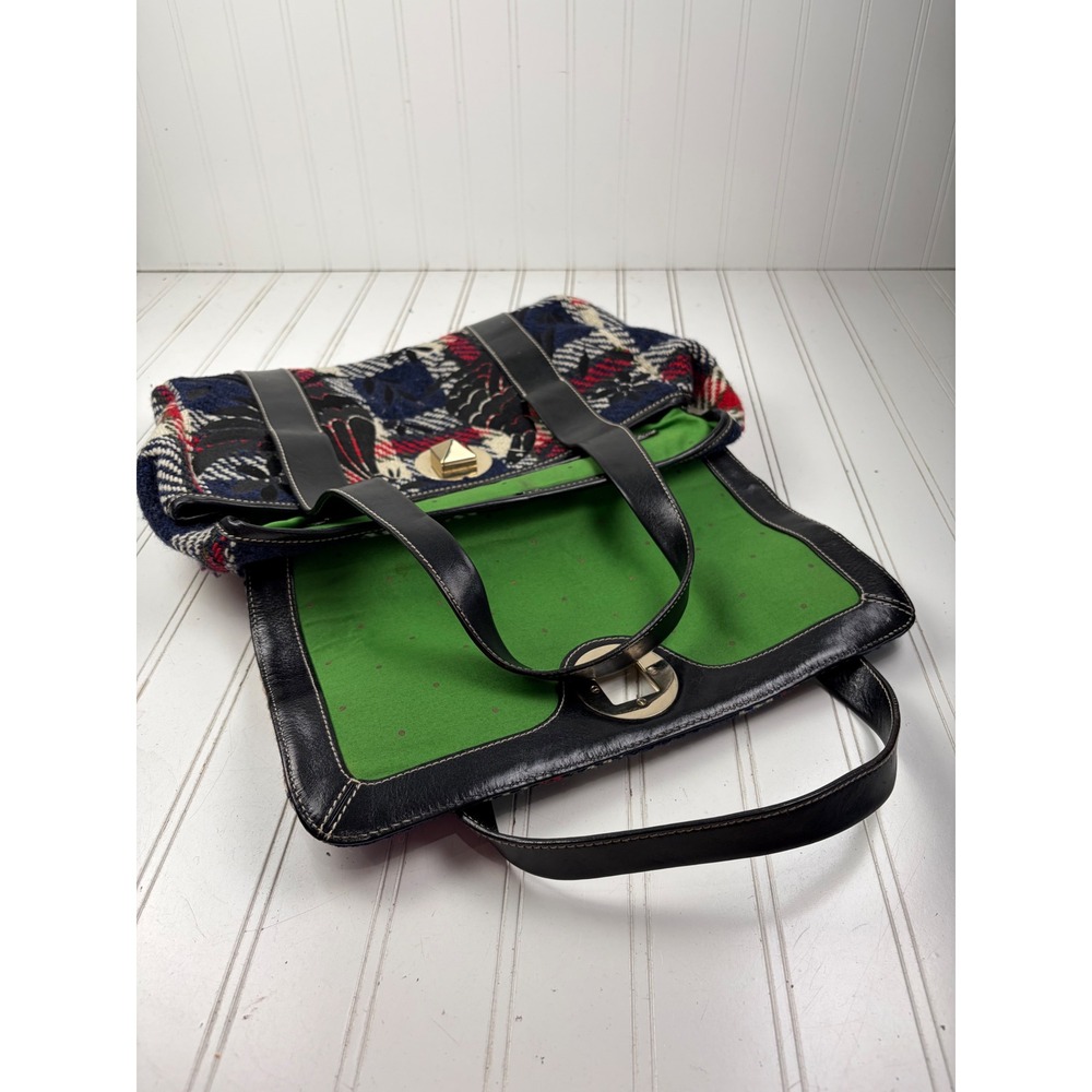 Kate Spade Mackinac Vintage Plaid Wool Floral Tote Shoulder Bag SOLD OUT - Picture 8 of 12